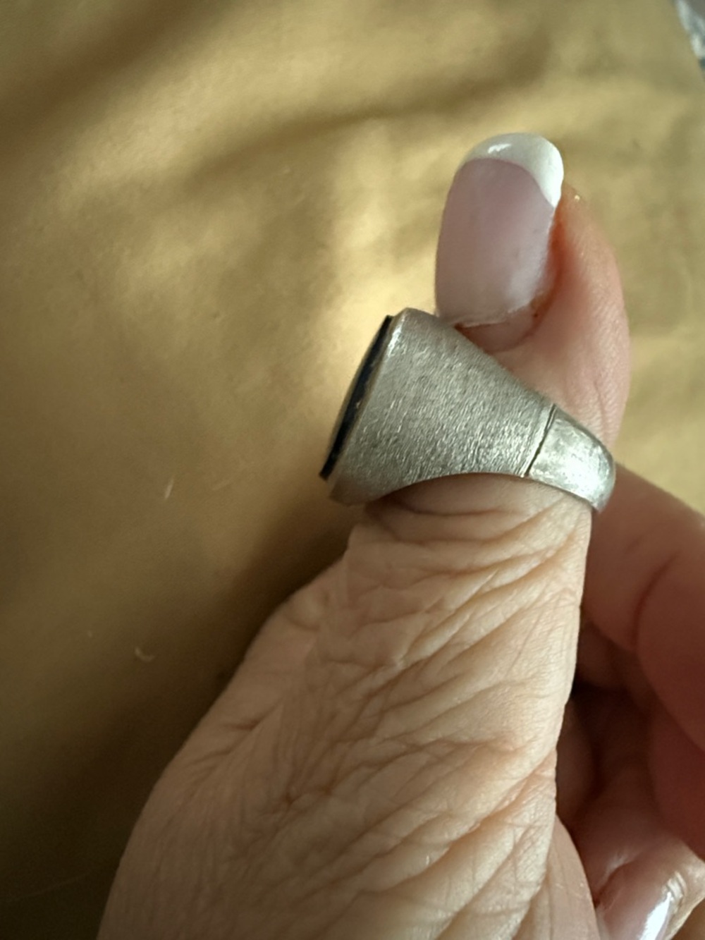 Men's Black Onyx Signet Ring - Classic Sterling Silver - Picture 6 of 8